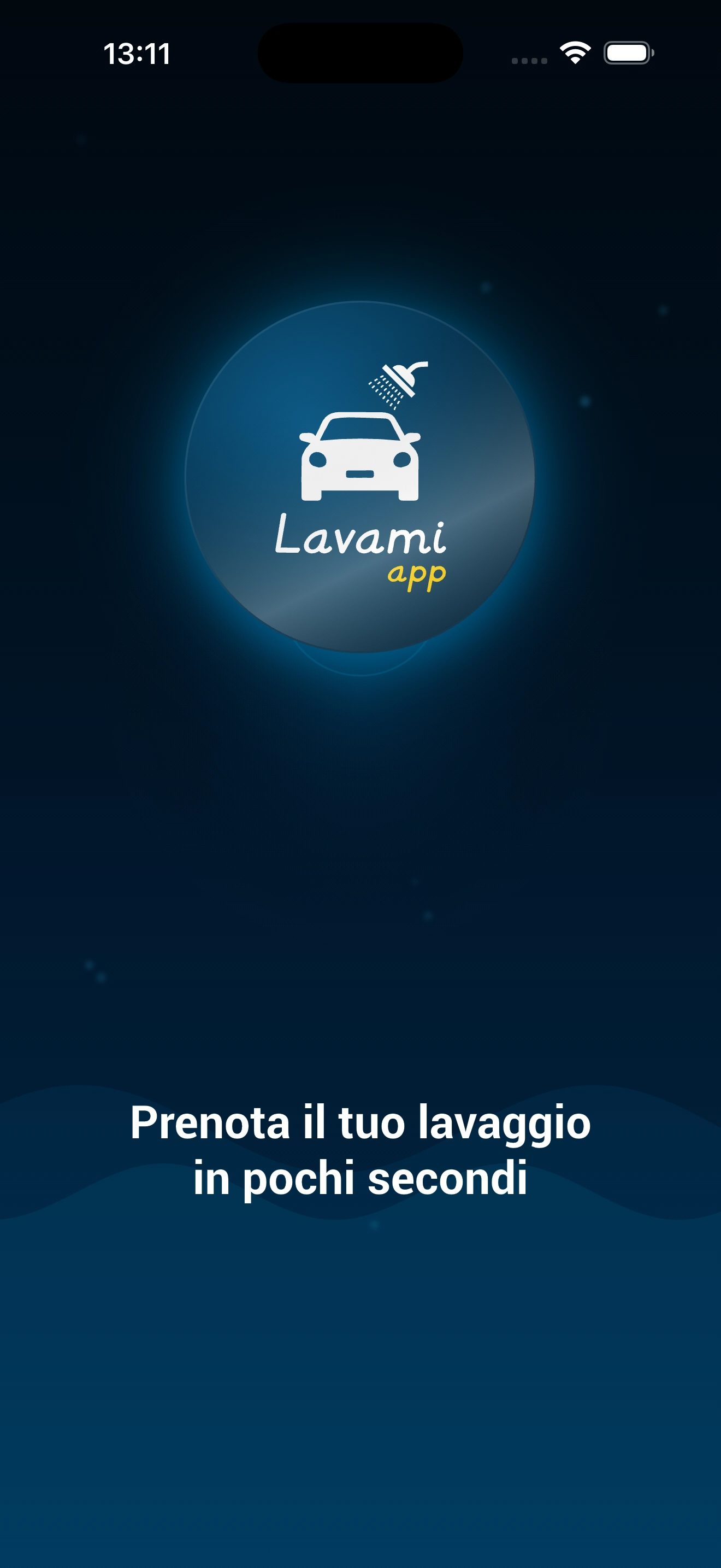 Schermata di avvio dell'app Lavami