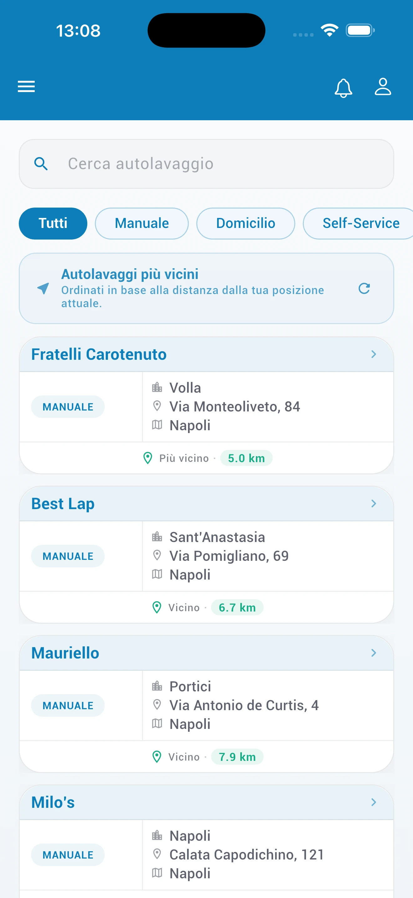 Ricerca autolavaggi in Lavami
